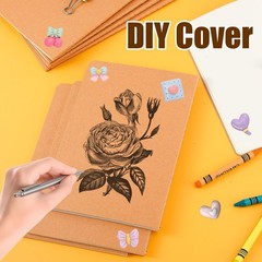 Dyrfolm 48 Pcs Blank Kraft Notebooks, 8.3 X 5.5 Inch Travel Journal Set, A5