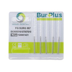 WAVE Dental Carbide 557 Surgical Burs FG 558 Cross Cut Flat Fissure SL Bur 25mm