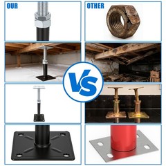 Adjustable House Floor Jacks, Post 8″ – 12″ Black