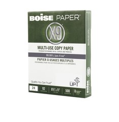 Boise X-9 3-Hole Punched Letter Print Copy Paper, 20 Lb, 500-Sheets, 10-Ream