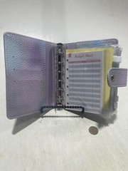 Budget Cash Wallet Binder Tie Dye Purple/Blue/Gray – NO PEN
