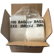 1000Pc Zip Bag Lots Zipper Bags Clear Reclosable Zip Bag 2-mil BULK Poly Bag 2×2