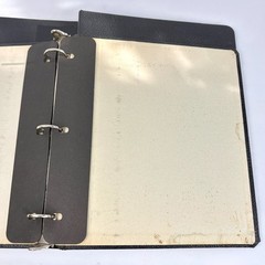 Lot of 3 Vintage 3-Ring Binders Hardbound Pebbled Black Industrial Office