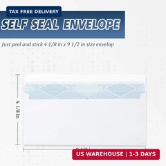 100PCS #10 Business Envelopes Self Seal White Letter Size No Window Security