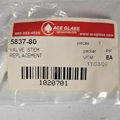 Ace Glass 5837-80 Valve Stem Replacement for Physical Laboratory