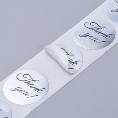 Thank You SILVER Sticker Labels 500 each per roll Great for Orders Crafts & Fun