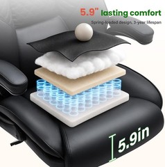 500lbs Big and Tall Office Chair with Inflatable Lumbar Support,