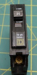 Square D 20A Circuit Breaker A-8121 120/240V 10kA 1 Pole