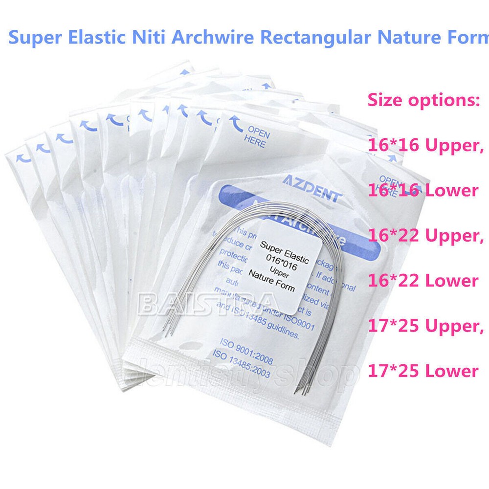 10X AZDENT Dental Super Elastic Niti Arch Wires Natural Form Rectangular Wires
