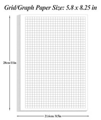 A5 Unpunched Grid Refill Paper – Graph 5.8″ x 8.3″, Blue,Clear,White