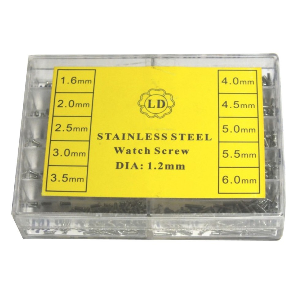 670 Pcs Stainless Steel Clock Watch Screws Set 10 Sizes 1.6 mm To 6.0 mm