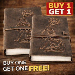 Wolf Leather Journal Lined Pages 5×7 Handmade Diary 200 Pages B1G1 Free