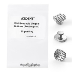 10pcs Dental Ortho ortodoncia Bondable Lingual Button monobloque Rectangular