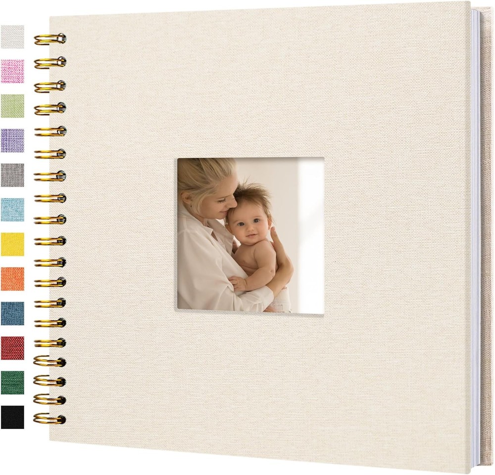 Scrapbook Photo Album Linen Cover, 10 x 10 Inch 10 40 Pages, Beige