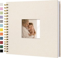 Scrapbook Photo Album Linen Cover, 10 x 10 Inch 10 40 Pages, Beige