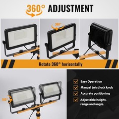 20000 Lumen 200W LED Work Light with Stand 2 Head Tripod