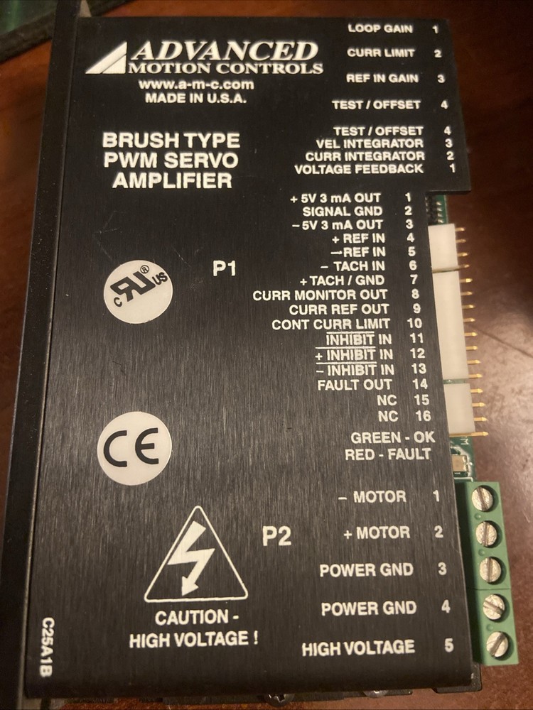 ADVANCED MOTION CONTROLS C25A1B C25A-VAR1B 12A8M 5V 3MA PWM SERVO AMPLIFIER
