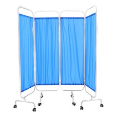 Blue Medical Privacy Screen Waterproof Oxford Cloth Privacy Screen With 8 Wheels