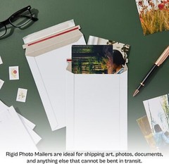 7”x9” 9.75″x12.25″ White Rigid Photo Mailers Envelopes Flat Document Self-Seal