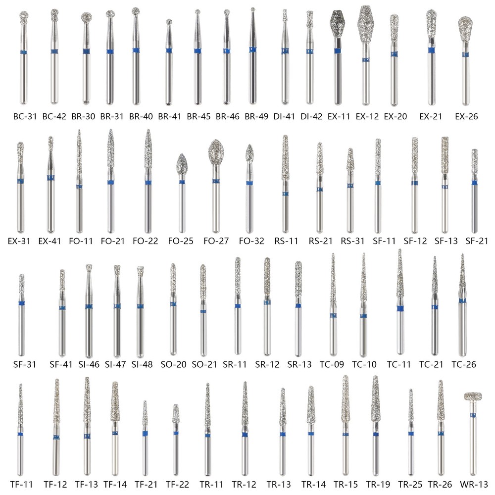 5-100 PCS Dental Diamond Burs Drill Medium FG 1.6MM Fit High Speed Handpiece Tip