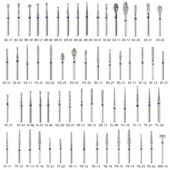 5-100 PCS Dental Diamond Burs Drill Medium FG 1.6MM Fit High Speed Handpiece Tip