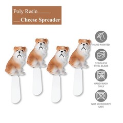 Supreme Housewares Bulldog Cheese Spreaders, Hand-Painted Resin