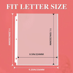 500 Pack Sheet Protectors 8.5 X 11 Inch Clear Page Protectors for 3 Ring Binder,