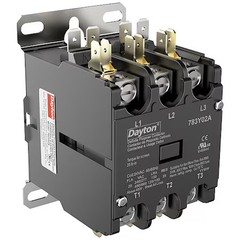 Dayton 783Y02 Definite Purpose Magnetic Contactor, 24V Ac, 3 P, Non-Reversing,
