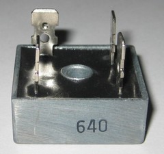 35 Amp 200 Volt Bridge Rectifier – Metal Case – 35A 200V – 1-1/8 Square w/ Hole