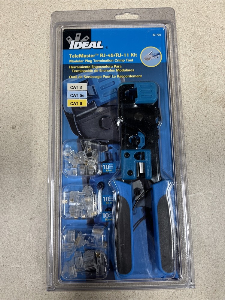 IDEAL 33-700 TeleMaster RJ-45/RJ-11 Kit Modular Plug Termination Crimp Tool