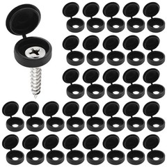 Black Screw Caps with Flip Tops, Hinged Covers for Phillips Screws, Waterproof S