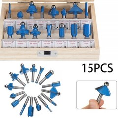 15Pcs Carbon Milling Cutter Router Bit Set Tungsten Carbide Router 1/4″ Shank US