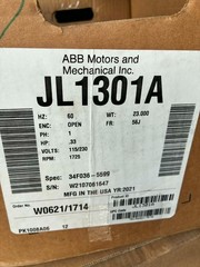Baldor Reliance Motor- JL1301A/ .33HP/ OPEN (odp)/ 1725 RPM/ 56J frame