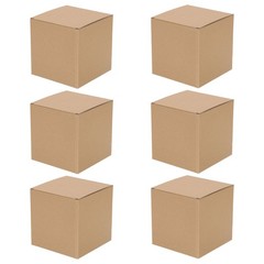 6Pcs Reusable Small Kraft Shipping Boxes for Business Packaging Light Yellow