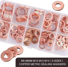 Pack-200 Automobile Copper Flat Gasket Assortment Combination Set, Engine Oil Pa