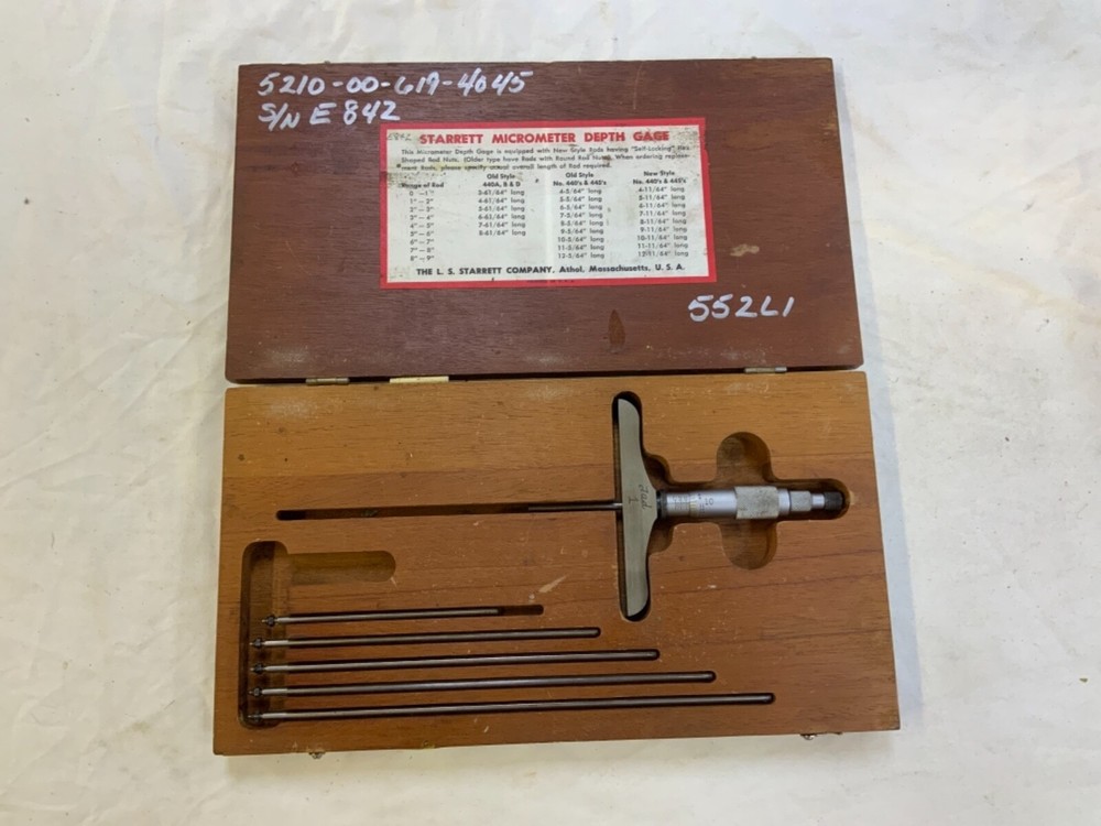 The L S Starrett Co. No. 445 Depth Micrometer 0 – 6″