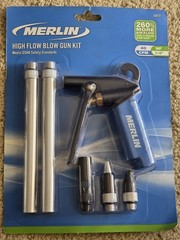 MERLIN Pneumatic High Flow Blow Gun Kit CENTRAL PNEUMATIC Tire Inflator & Gauge