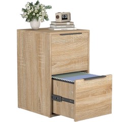 Under Desk Drawer File Cabinet, Wooden 2 Drawers Filing Cabinet for Home Office