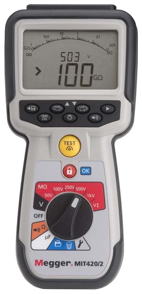 Megger MIT420/2 CAT IV Insulation Tester, 50/100/250/500/1000 V