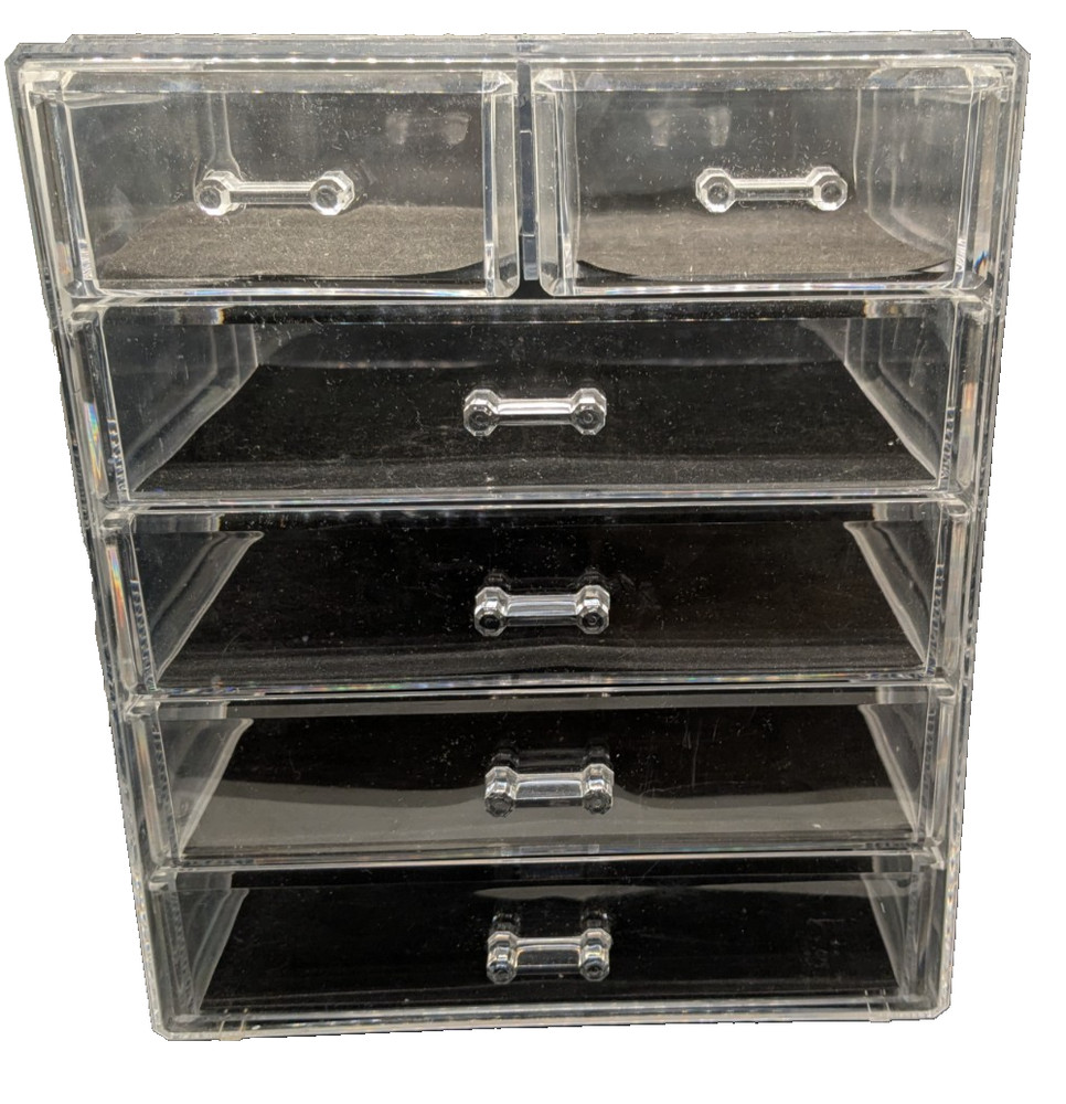 Acrylic Makeup Organizer Drawers Set Jewelry Storage Containers Bathroom