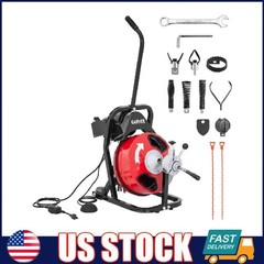 Electric Drain Cleaner Machine ,50 Ft x 1/2 In Auto Feed Sewer Snake Drain Auger