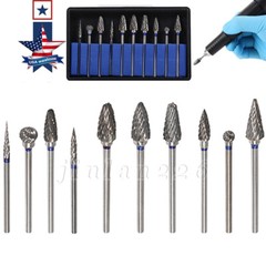 10 Pcs Dental Lab Tungsten Carbide Burs HP 2.35mm for Slow Low Speed Handpiece
