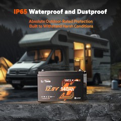 LiTime 12V 140Ah Bluetooth Group31 LiFePO4 Lithium Battery 1920W For RV Marine