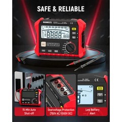 Kaiweets KE1000 Insulation Resistance Tester Megohmmeter Multimeter DAR PI 1000V