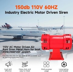 Industrial Electric Motor Air Raid Siren 110V 60HZ 150DB Siren Alarm Super Loud