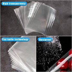 300pcs Cellophane Bags 6X9 5X7 4X6 Cellophane Treat Bags with Ties Goodie Bag Cl