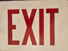 Vintage 1990’s DUAL-LITE EXCITE SERIES EXIT SIGN, EX-2100 120V, Light, Art-Deco