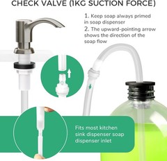 Built-in Kitchen Sink Soap Dispenser with Extension Tube Kit – Brushed Nickel