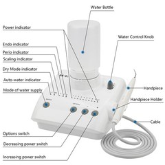 SK-D Dental Ultrasonic Scaler with 2 Water Bottles + 5 Tips DTE Free shipping