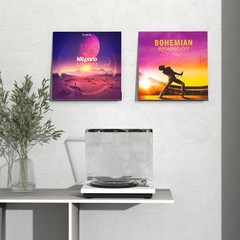 8 Pack 12-inch Vinyl Record Wall Mount, Clear Acrylic Album Record Holder Dis…